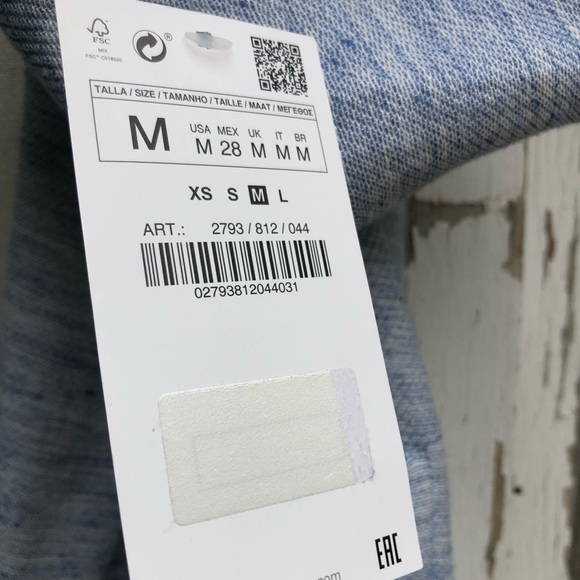 Zara Boyfriend Fit Blazer M Open Front Pockets NWT - Picture 7 of 11